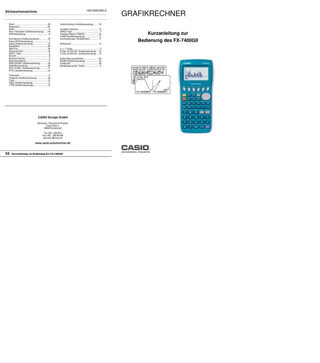 CASIO FX-7400GII GRAPHING CALCULATOR