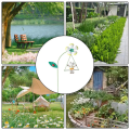 iron Garden Flowers 6pcs Decorative iron Plant Stakes C. 
