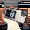 For Xiaomi Mi 11 Lite / 11 Lite 5G NE / 11 Back Cover with 3D Bear Hidden Stand Bracket Luxury 6D Gradient Shiny Plating Glitter Women Phone Case Clear Soft Silicone Protective Cases Pouch Girls. 