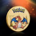 Pokemon Coine Anime Commemorative Gold Coin Metal Pokémon Coins Pikachu Vmax Charizard Mewtwo Golden Round Iron Hard Cards Toys. 