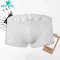 Green Home Men Underwear Low-rise Floral Texture Lace Shorts Panties. 