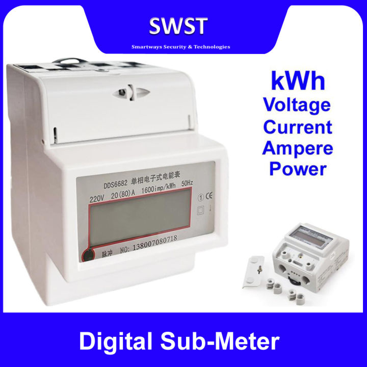 Digital kWh Sub-Meter | Single Phase Energy Meter | Voltage, Current, Ampere, Power Monitoring