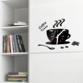 Creative Coffee Cup Shaped Wall Clock Modern Design 3D Mirror Wall Clocks Stickers for DIY Home Room Kitchen Wall Decorations. 