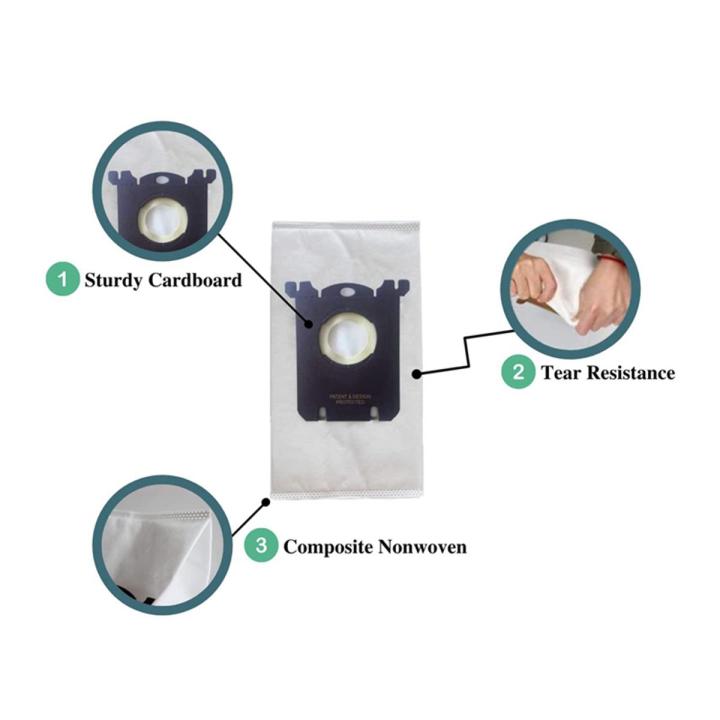 XHHDQES 10 Pack Replacement Vacuum Bag Dust Bag Compatible for Electrolux S Bag Classic EL200F EL8500 Vacuum Cleaner Accessories