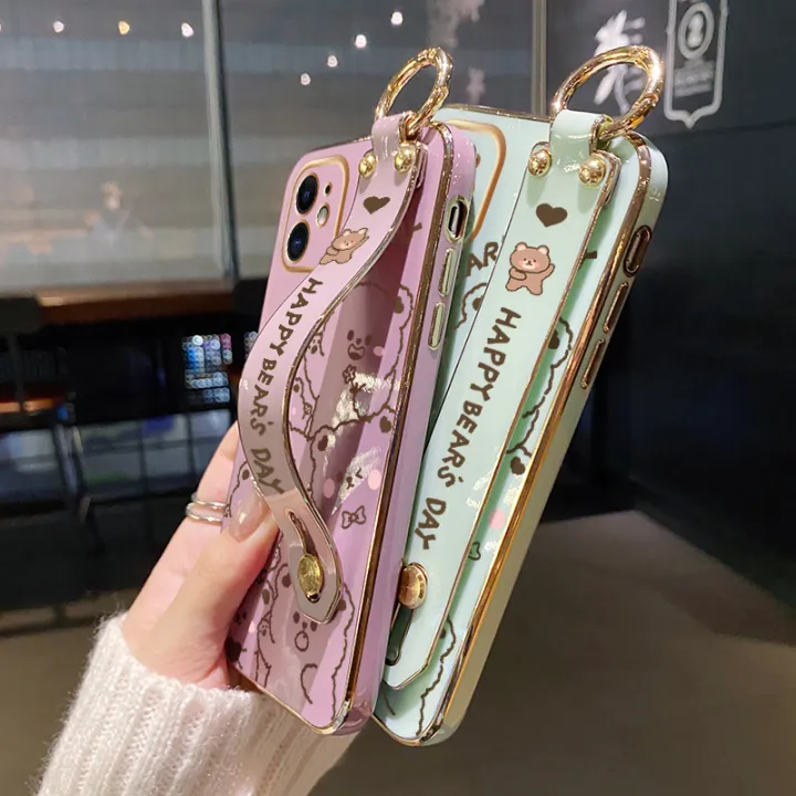 JIUMOO%20For%20OPPO%20A93%202020%20Case%20With%20Wristband%20Cartoon%20Cute%20Line%20Bear%20New%20Design%20Shockproof%20Phone%20Case%20Pattern%20Plating%20Silicone%20Casing%20Full%20Cover%20Camera%20Thin%20SoftCase%20Protection%20Cases%20-%20Image%206