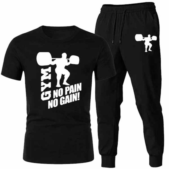 Gym No Pain No GAIN Printed Summer Tracksuit For Men (Tshirt and ...