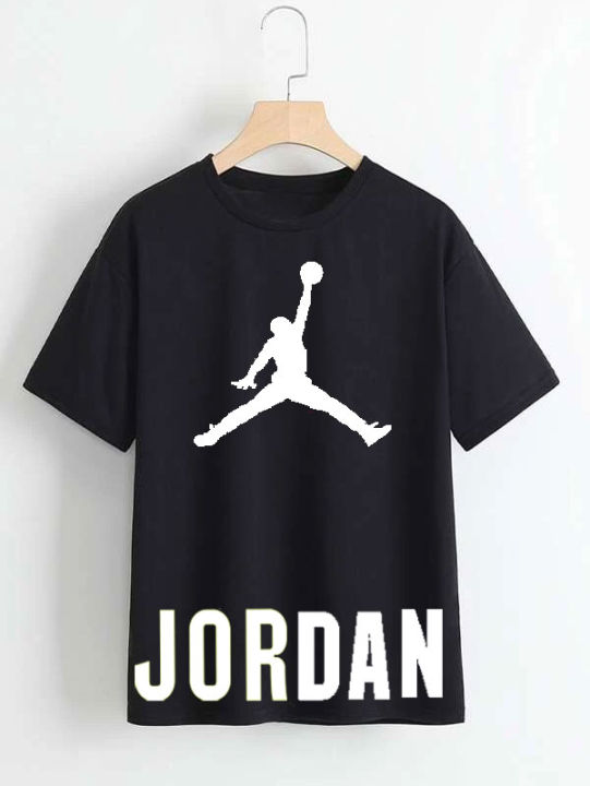 Black Jordan Half Sleeve Digital Printed Cotton T Shirt For Men