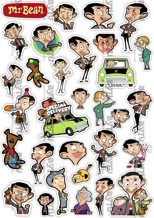 Mr%20Bean%20Stickers%20(UNCUT)%20A5%20Sheet%20For%20Kids%20Girls%20Journal%20Scrapbook%20Phone%20Cover%20Laptop%20Notebook%20DIY%20Crafts%20-%20Image%204