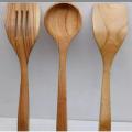 3 Pieces Kitchen Utensils Set Tools Cooking Tools Spatula Spoon Turner Cookware for Non-Stick Pans Healthy Bamboo Wooden Non Scratch. 