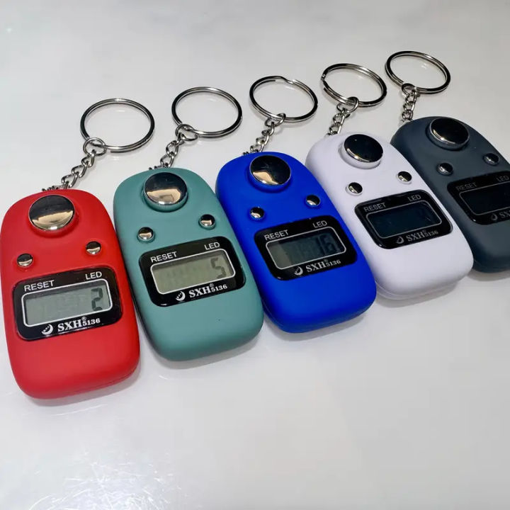Counter Key Chain Portable Electronic Counter with LED Display - Multi-Color Keychain ...