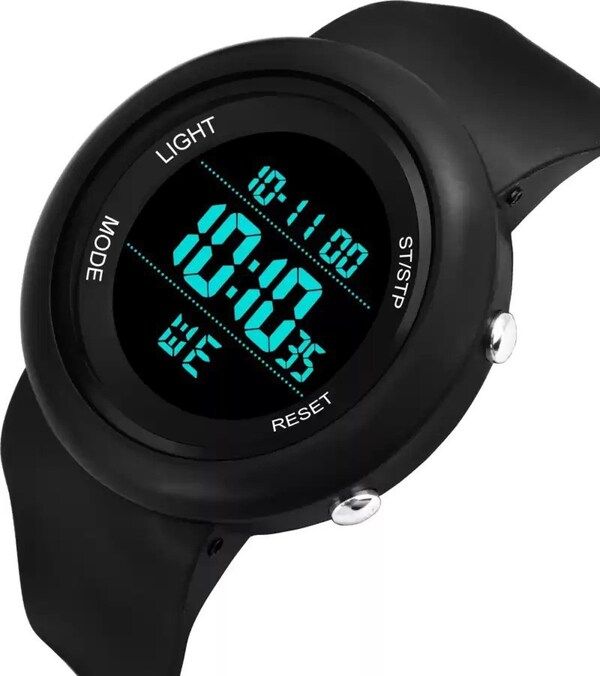 Military Sports Watch Digital For Men Super Slim Watch Waterproof Watch with LED Backlight Black Color - Full Black sports watch