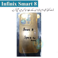 Infinix Smart 8 Trending Back Golden Glass Sheet With Camera Border For Excellent looking Full Shine like Mirror. 