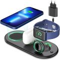 Xoxixl 15W Wireless Charger 3 in 1 Wireless Charging Stand Dock for Apple iWatch Series 7 6 SE 5 4 3 2, AirPods Pro 3 2 1,Apple 13,13 Mini,13 ProMax,12,12 ProMAX,11,11 ProMax,XR,X,8, Galaxy Note, S Series Adapter Not Included.. 