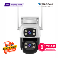 Vstarcam CS622 Dual-Lens 6MP HD Outdoor Security Camera with Night Vision, Dual Audio, and 32GB Micro SD - IP66 Weatherproof. 