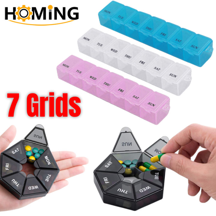 1Pcs Pill Case Plastic 7 Days Tablet Candy Box Portable Storage Tablet ...