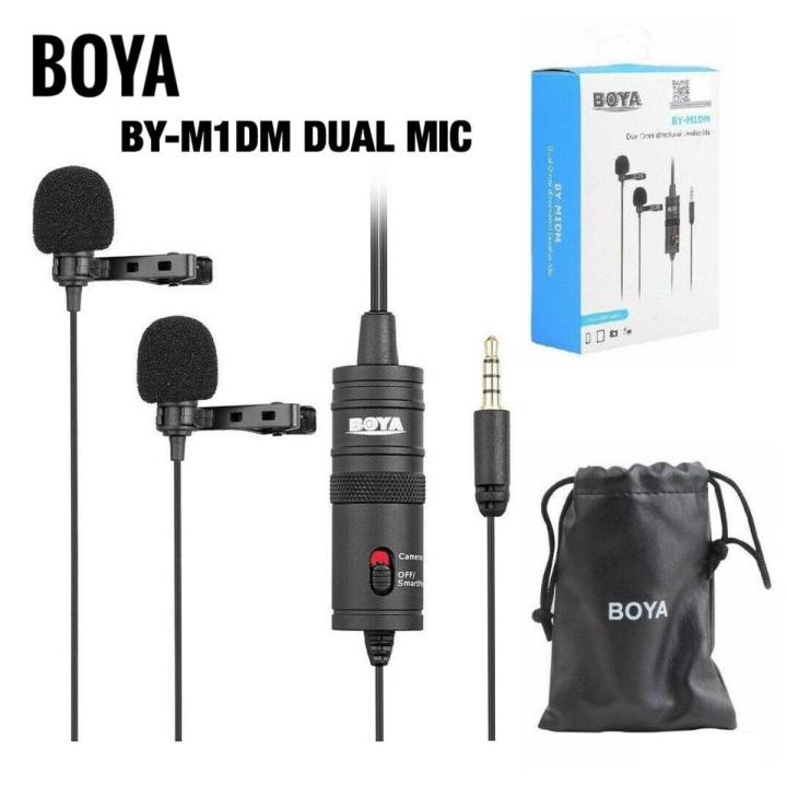 BOYA BY M1 DM Dual Lavaliere Microphone For Camera DSLR Andriod Mobile M1DM