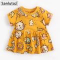 Cartoon Summer Baby Dress Cute Short Sleeve Cotton Toddler Baby Girls Dresses. 