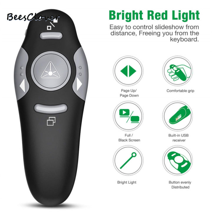 BeesClover%20USB%20Presenter%20Wireless%202.4%20GHz%20Powerpoint%20Remote%20Control%20Pointer%20Red%20Presentation%20Remote%20Control%20For%20Computer%20Laptop%20-%20Image%209