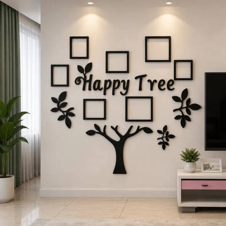 Stylish%20Home%20Wall%20Decoration%20Set%20%7C%20Photo%20Frames%20with%20Decorative%20Clock%20-%20Image%202