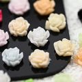 100Pcs Resin Cute Rose Flower 3D Black Rose Five-Petal Flower Petal Flatback Stone Arylic Nail Art Rhinestone Gem Decoration 6mm. 
