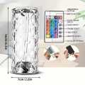 Crystal Lamp, Rose Diamond Table Lamp, 16 Colors RGB With Touch And Remote Control, USB Rechargeable Decorative Acrylic Rays lamp, Christmas decorations, Atmosphere Light for Living Room, Bedroom, Bar, Fancy Table Lamps for Home Decoration and Gifts. 