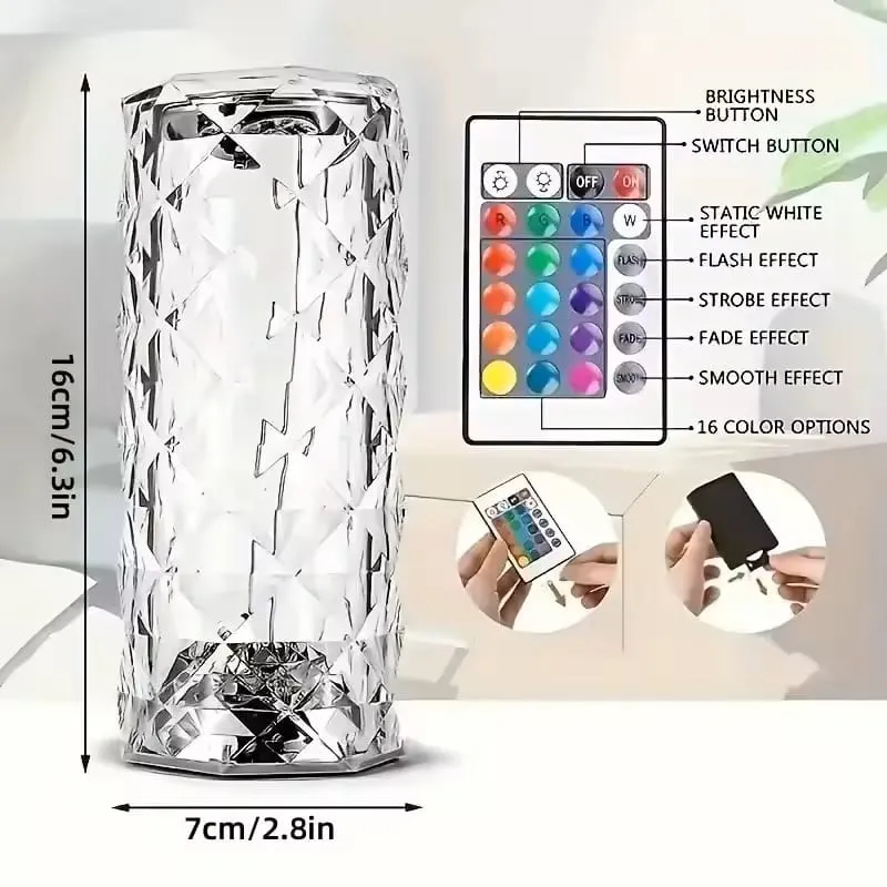 RGB Crystal Diamond Table Lamp