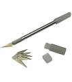 Pen Type Paper Cutter Precision Cutter x-acto knife for Artists pen knife knives Metal Precision Paper Cutting Cutter Art Tool For Craft Set Model Making Carving Scoring Pen Type With 6 Blades For DIY Creator. 
