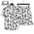 Men Shirt Shorts Set Men's Summer Hawaiian Shirt Shorts Set with Coconut Tree Print Casual Outfit for Style Lovers Shirt Elastic Waist Shorts Set. 
