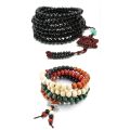 216pcs 41.7 Inch Beads Buddha Mala Buddhist Bracelet Necklace & 8mm Wood Link Bracelet Tibetan Colorful 108pcs Bead. 