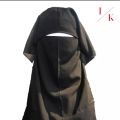Double Layered Black Abaya Niqab Breathable Fabric Hijab Naqab Nakab for Women and Girls. 