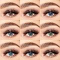 Makeup Contact Lens Multi Shades,3-Tone Eyes Color Lenses With Case *** Eye lenses for Girls & Boys *** Give a colored look to your eyes *** Soft Lens *** Party wear and casual range available *** (Water Kit & Box). 