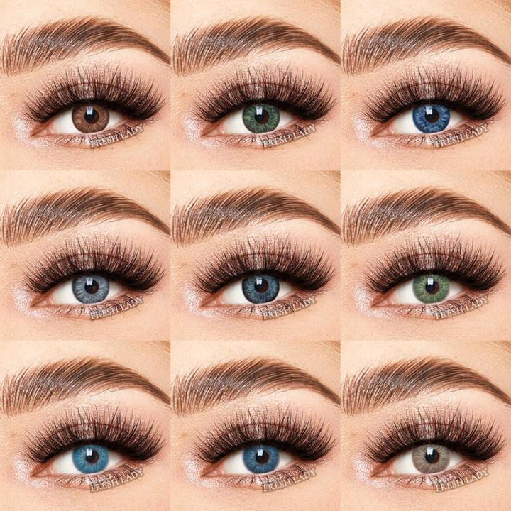 Makeup Contact Lens Multi Shades,3-Tone Eyes Color Lenses With Case *** Eye lenses for Girls & Boys *** Give a colored look to your eyes *** Soft Lens *** Party wear and casual range available *** (Water Kit & Box)