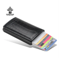 Automatic Metal Pop Up Card Holder Wallet for men and Women Slim PU Leather Wallet for men. 