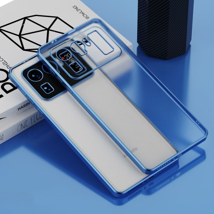Caisng for Xiaomi Mi 11 Ultra Straight Edge Electroplating Matte Translucent Protective Case Cover