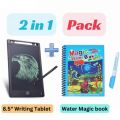 Only Magic Water Book - ( Toys Magic Water Bookand LCD Writing Tablet ) Set Best Gift to your kid - Reusable Doodle Book with Pen and Single Color Erasable, Educational Drawing Pad for Kids to Learn Art Skills.. 