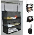 Travel Luggage Suitcase Organize Portable Hanging 3 Shelves To Go,  Clothing Towel Storage Rack. 