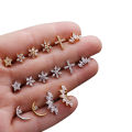 Crystal Bar Barbell Ear Cartilage Tragus Helix Stud Piercing Earring. 