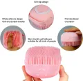 Silicone Bath Body Brush Scrubber with Liquid Soap Gel Shampoo Dispenser| Silicone Grooming Massage Brush| Dry Skin Spa Exfoliating Body Brush| Back Scrubs Bristle Comb Shower Brush| Soft Silicone Sponge Body Scrubber for Adults Kids Babies Pets Cat Dog. 