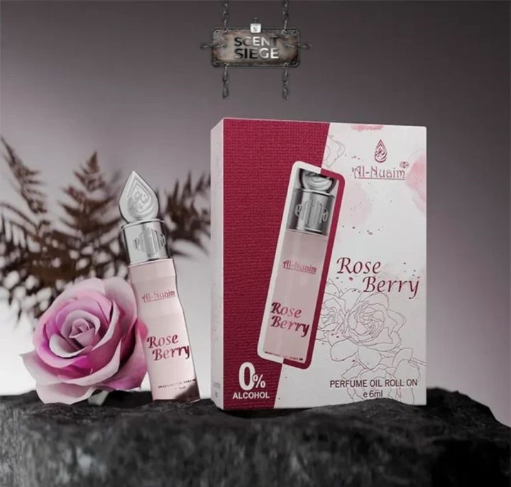 Al-Nuaim Rose Berry Attar – 6ML | Limited Edition Roll-On Perfume Oil – Fresh Fruity Floral Scent – Alcohol-Free & Unisex Fragrance by Scent Siege