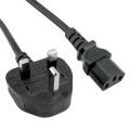 Power Cable for Computer/Monitor  with Fuse BRAND NEW 100% ORIGNAL PRODUCT 8 FEET LONG BLACK , UK PLUG Desktop PC Power Cable with Fuse, 3 Pin IEC C13 Computer Power Lead for TV, Printer & SMPS. 