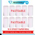 Mini Printer Paper Roll For Printing Self Adhesive Printing Paper - Thermal Paper & Sticky Paper - For Portable Bluetooth Mini Pocket Printer - For Printing Photos/ Pictures/ Office Receipt/ Labels/ Note/ QR Code/ Labels/ Memo. 