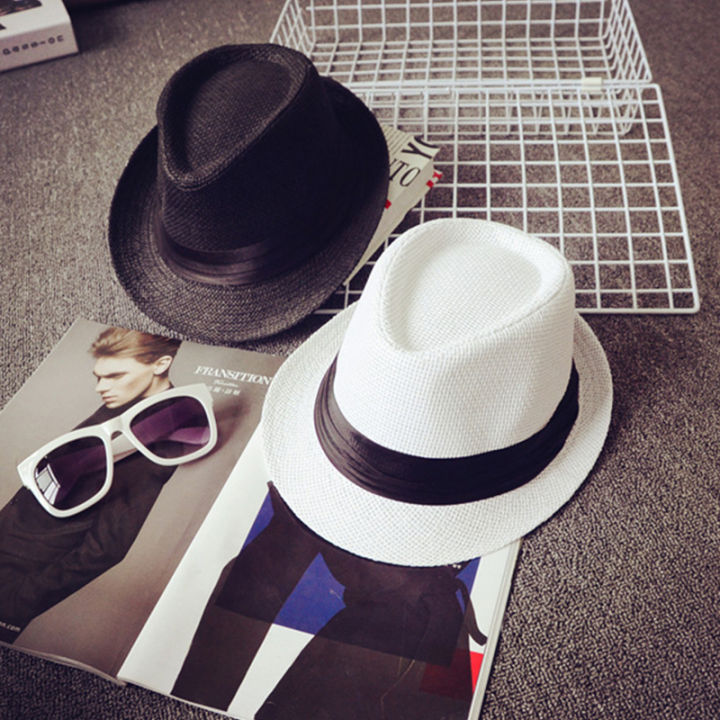 I LOVE DADDY&MUMMY-Summer Kids Straw Hat Outdoor Breathable Panama Sun Hat Baby Boy Jazz Cap Toddler Bruno Mars Fedora Hats