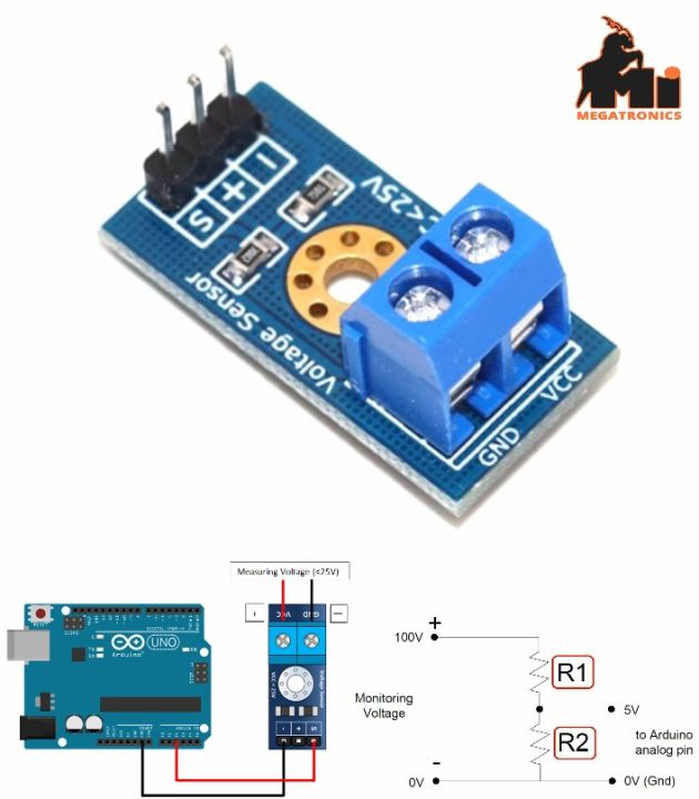DC Voltage Sensor Module for Arduino Raspberry Pi