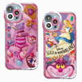 【Buried Buzie】Disney Cheshire Cat Alice in Wonderland Phone Case for Apple iPhone 15 Pro Max 8 12 Mini 11 Pro X XS SE 13 14 Plus XR 7 6s Cover. 