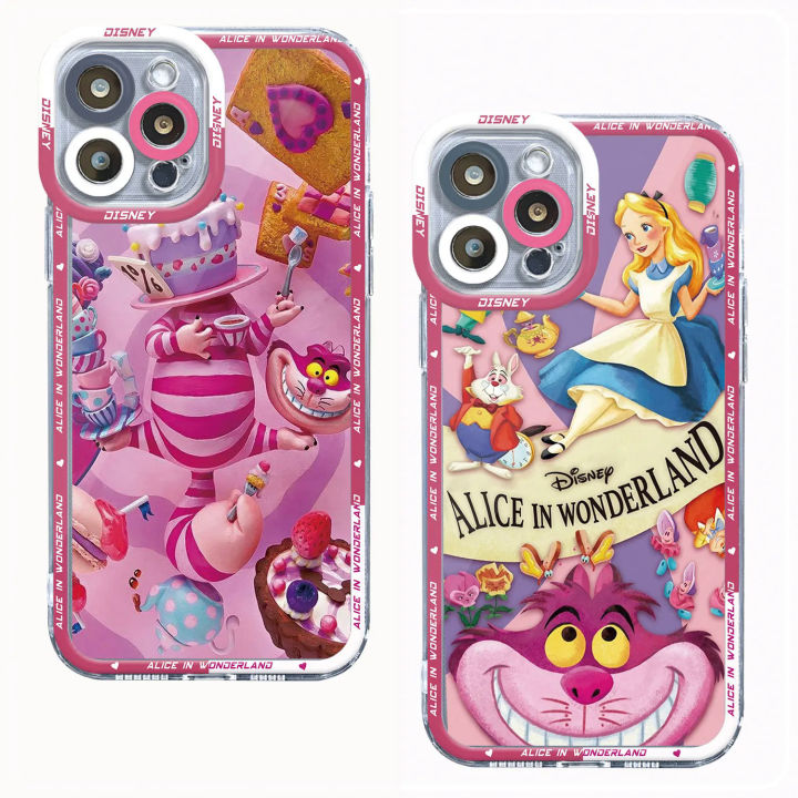 【Buried Buzie】Disney Cheshire Cat Alice in Wonderland Phone Case for Apple iPhone 15 Pro Max 8 12 Mini 11 Pro X XS SE 13 14 Plus XR 7 6s Cover