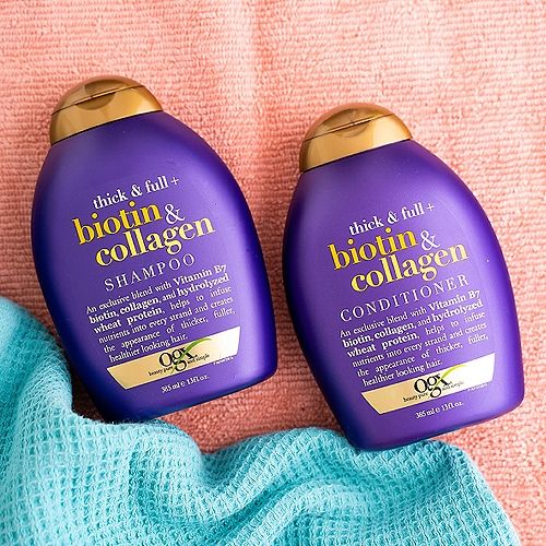 Sulfate Free OGX Shampoo Conditioner Thick & Full + Biotin & Collagen 385ml