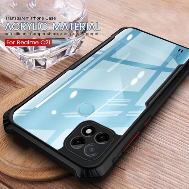 Relaxtoo For Oppo Realme C12 Acrylic Back Transparent Case For Oppo RealmeC12 Camera Shockproof Smartphoen Casing Cover Coque