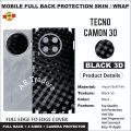 TECNO CAMON 30 BACK 360 premium Protection Skin Wrap full cover Premium Quality skin wrap sheet for tecno camon 30. 
