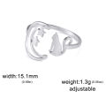 Skyrim New In Women's Crescent Moon Star Cat Ring Stainless Steel Fashion Cute Animal Open Finger Rings Jewelry Gift Wholesale. 