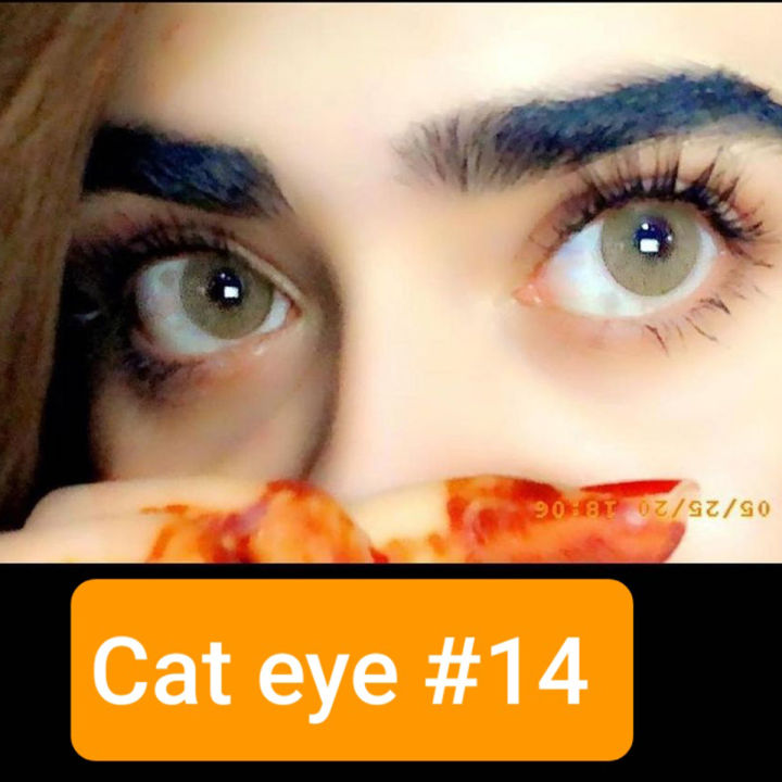 Dahab Party Wear Branded Colour Lenses Cat Eye Shade with Free Solution Kit